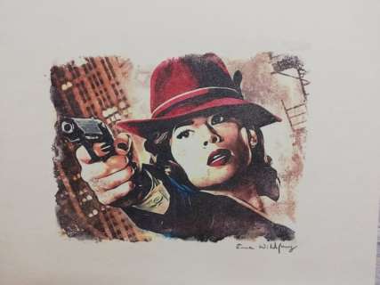 AGENT CARTER 40x50cm - Emma Wildfang Oil pastels on an artist cardboard   - EO | Catawiki