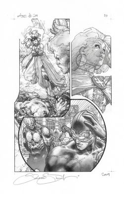 Simone Bianchi | Astonishing X-Men 29 Pg 10 Wolverine Storm Frost | ComicArtFans Classifieds