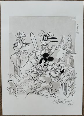 Andrea Freccero | Andrea Freccero - Mickey & Goofy - Spada Di Ghiaccio - 2022 - Cover | ComicArtFans Classifieds
