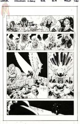 Philip Tan | Inglorious X-Force Issue 4 Page 19 By Philip Tan (Pencils And Inks on Same Board) | ComicArtFans Classifieds