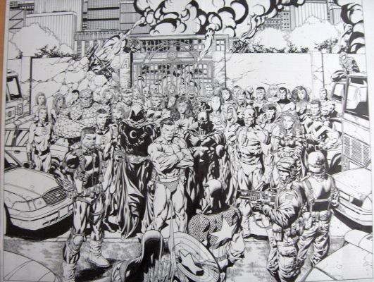 David Finch - Avengers 501 Pg 22 And 23 "Avengers Disassembled"