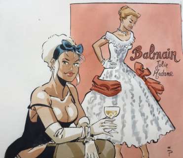 Meynet, Félix - Dessin original en couleur -Â Balmain Jolie Madame | Catawiki
