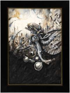 "ALIEN" XENOMORPH FRAMED PAINTING ORIGINAL ART BY DANIELE SERRA. | Hake’s