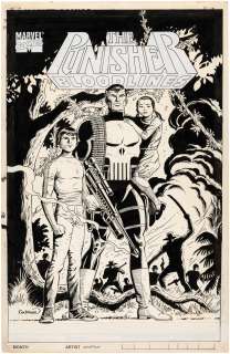 "THE PUNISHER: BLOODLINES" COMIC BOOK COVER ORIGINAL ART BY DAVE COCKRUM. | Hake’s