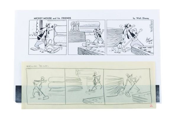 Lot 219 - A Mickey Mouse and His Friends Original Comic Strip Drawing. | Van Eaton Galleries