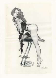 Franco Saudelli - illustrazione originale "La Dama Provocante" - EO | Catawiki