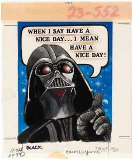 "STAR WARS" DARTH VADER GREETING CARD ORIGINAL ART. | Hake’s
