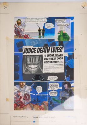 Peter Doherty 2000 AD Judge Dredd Megazine Young Death Colour Story Pages (Fleetway, 1990-1) Total 2 | Stanley Gibbons Baldwin’s