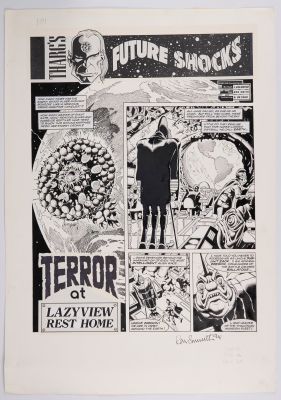 Lot 265 - Ron Smith 2000 AD Prog #831 Tharg’s Future Shock Full Ink Story Pages Signed (Fleetway, 1993) Total | Stanley Gibbons Baldwin’s