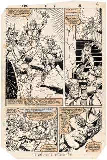 SECTAURS #3 COMIC BOOK PAGE ORIGINAL ART BY STEVE GEIGER.