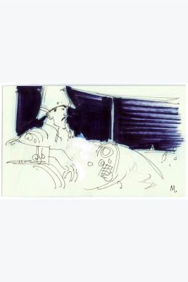 Lot 138 - Moebius, additional drawing for the storyboard of Alejandro Jodorowsky’s *Dune* Moebius (1938-2012), monogrammed "M." | Piasa
