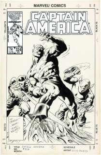 CAPTAIN AMERICA #324 COMIC BOOK COVER ORIGINAL ART BY MIKE ZECK. | Hake’s