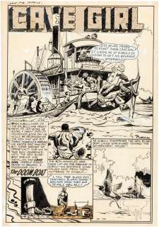 AFRICA #1 COMPLETE CAVE GIRL COMIC STORY ORIGINAL ART BY BOB POWELL. | Hake’s