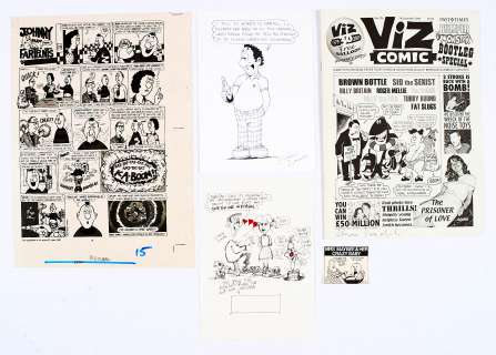 ’X’ rated Viz Valentine’s Day card original artwork signed by Simon Donald | Comic Book Auctions ltd