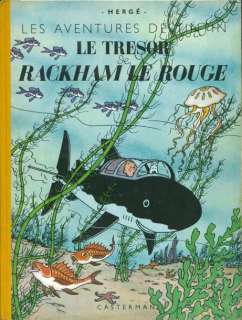 Hergé | TINTIN 12. LE TRÉSOR DE RACKHAM LE ROUGE. B1. 1946. Dos jaune. Album | Coutau Bégarie