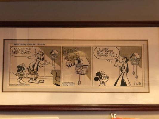 AUTH Framed 3 Panel cartoon strip art Disney Mickey Mouse COA 1981 King Features | eBay US (Buy It Now)