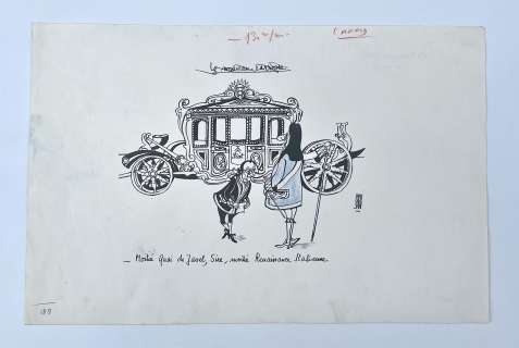 Dessin « Moitié... - Lot 10 - Dessin « Moitié Quai de Javel, Sire, moitié Renaissance...