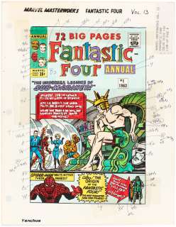 FANTASTIC FOUR ANNUAL #1 COVER AND COLOR GUIDES PLUS 13 COVERS FOR MARVEL MASTERWORKS (ANDY YANCHUS COLORIST). | Hake’s