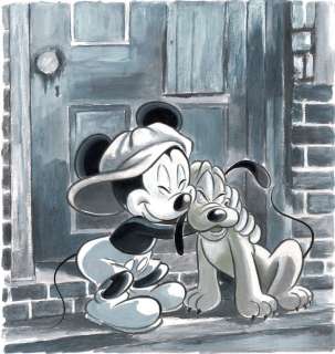 Mickey & Pluto - Original Painting - 70 x 50 cm - Tony Fernandez Signed - Art original | Catawiki