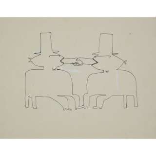 ANONYME Deux chapeaux Encre de Chine sur papier Dessin… | Tajan