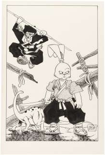 USAGI YOJIMBO COVER RECREATION ORIGINAL ART COMMISSION BY STAN SAKAI. | Hake’s