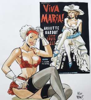 Meynet, Félix - Composition originale couleurs directes  - Â« Brigitte Bardot dans Viva MariaÂ Â» | Catawiki
