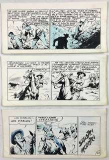 Tex s. Gila n. 3 - 3x Strisce Originali "Il Deserto di Pietra" - Page volante - (1957) | Catawiki