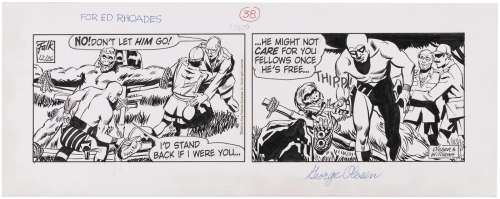 THE PHANTOM ORIGINAL ART DAILY STRIP TRIO BY GEORGE OLESEN & KEITH WILLIAMS. | Hake’s