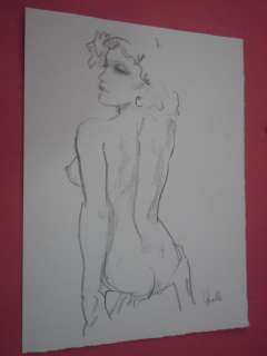 Leone Frollo - illustrazione originale nudo femminile firmata - Page volante | Catawiki