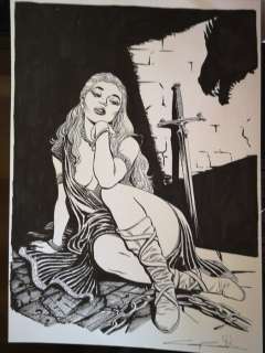 Giuseppe Candita - illustrazione originale "omaggio a Daenerys" - Page volante | Catawiki
