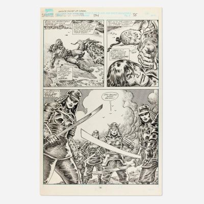 Lot 137 - John Buscema and Ernie Chan, Savage Sword of Conan #194 Story Page 35 Original Art (Marvel Comics, 1991) | Landry Pop Auctions