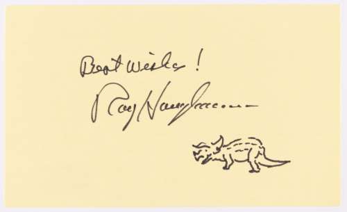 RAY HARRYHAUSEN SIGNED DINOSAUR SKETCH ORIGINAL ART. | Hake’s