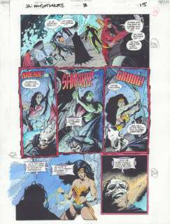 Anibal Rodriguez, Jeff Johnson, John Kalisz | Justice League: a Midsummer’s Nightmare #3 P.15 Color Guide Art - Jla Rushes To Help Dr. Destiny - 1996 | Anthony’s Comic Book Art