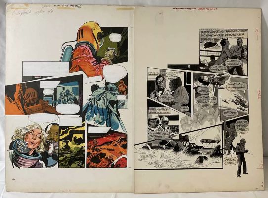 SPACE 1999 - 2 pages of original comic book art for LOOK-IN MAGAZINE #47, ink with lettering and | Excalibur Auctions