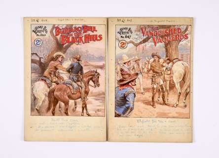 Buffalo Bill: Two original cover artworks (1920s) by Robert Prowse… | Comic Book Auctions ltd