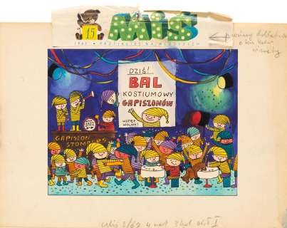 Bohdan Butenko (1931 - 2019) | Bohdan Butenko | Bal kostiumowy gapiszonów - ilustracja do czasopisma "Miś", 1967 | Desa Unicum