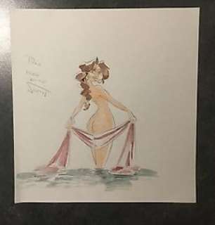  - Willem, Etienne  - Dessin original couleur dédicacé - Vieille Bruyère et Bas de soie  (2008) 