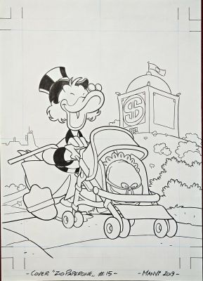 Copertina originale Vitale Mangiatordi (Manvi) Zio Paperone #15 | Venere Comic Art