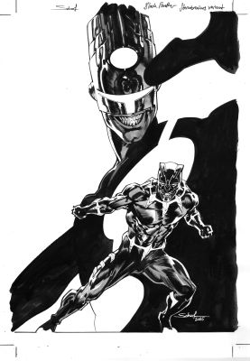 Jonas Scharf | Ultimate Endgame #3 Black Panther Variant Cover | Geoff M Art Sales