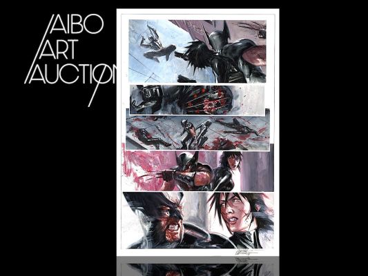 Dell’otto, Gabriele Wolverine Planche... | Dell’otto, Gabriele Wolverine Planche originale à la... | Aibo Art Auction