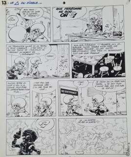 SERON (PIERRE SERON ) (1942 -2017) ORIGINAL INDIAN INK DRAWING ON PAPER FROM THE SERIES "LES PETITS HOMMES" ALBUM "LE TRIANGLE DU DIABLE" DATING FROM 1979. | Goldfield