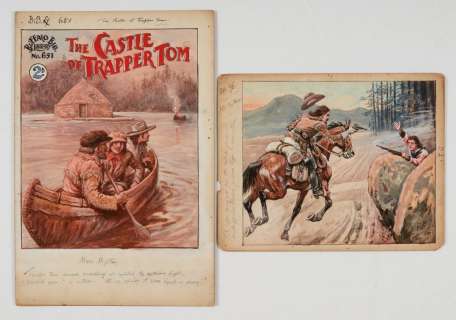 Buffalo Bill - two original artworks (1914 & 1920s) both initialled RP… | Comic Book Auctions ltd