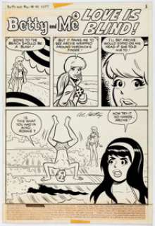 Al Hartley | Betty and Me #44 Complete 6-Page Story "Love Is Blind!" Original Art (Archie, 1972). | Heritage