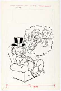 Pete Alvarado and Larry Mayer - Walt Disney Uncle Scrooge #201 Cover Original Art (Western, 1983).