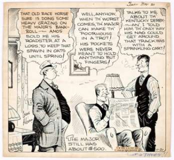 Gene Ahern Our Boarding House with Major Hoople Daily Single-Panel Comic Strip Original Art dated 11-20-34 (NEA Se...