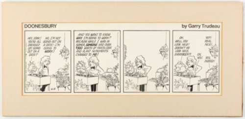 Garry Trudeau And Don Carlton | Doonesbury Daily Comic Strip Original Art dated 4-18-75 (Universal Press Syndicate, ... | Heritage