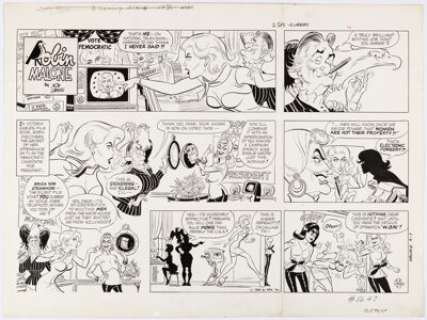Bob Lubbers | Robin Malone Sunday Comic Strip Original Art dated 4-7-68 (NEA, 1968).... | Heritage