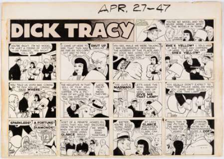 Chester Gould | Dick Tracy Sunday Comic Strip Original Art 4-27-1947 (Chicago Tribune, 1947).... | Heritage