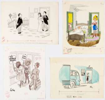 Unidentified Extreme Adult Gag Cartoonist | Marty Braun, Vahan Shirvanian, Tom Wesselmann, and Others - Adult Single Panel Gag Cartoon Illustrations Original Art Group of... (Total: 75 Original Art) | Heritage