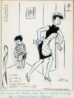 Fox, Gill - Gill Fox Side Glances Single Panel Gag Illustration Original Art (NEA, 1970)....